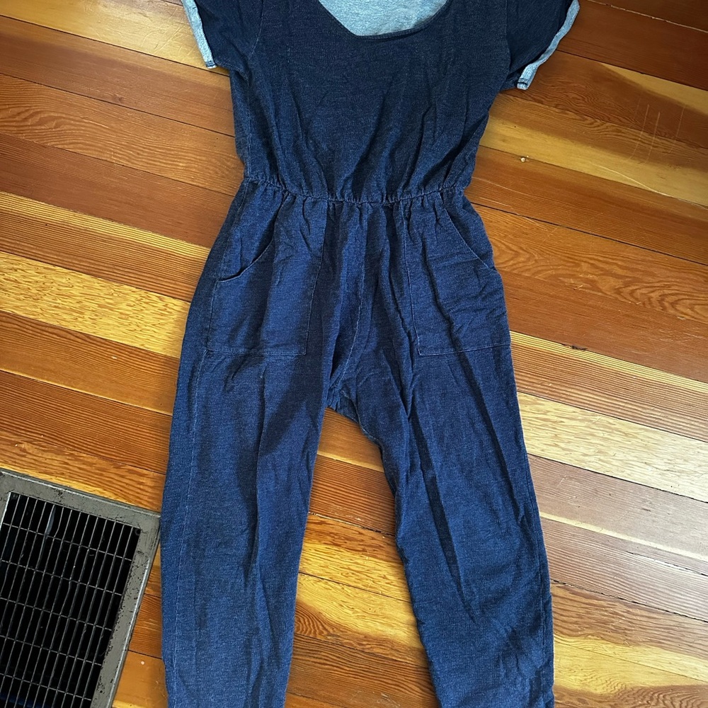 100% Organic Cotton Jumpsuit with Rolled Sleeves